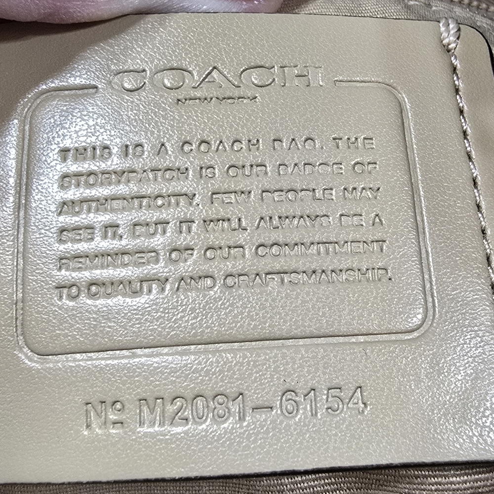 COACH PEBBLE LEATHER SHOULDER BAG, LIKE NEW TAN-TAUPE-BROWN, POCKETS, LINED - Picture 10 of 10